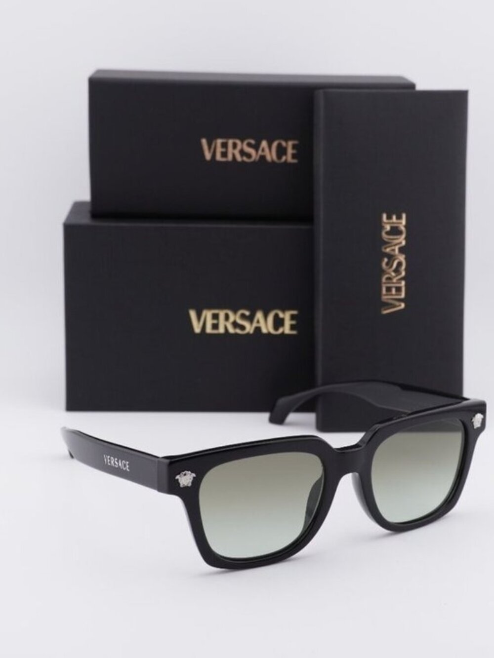 Versace VE4510U GB1/8E Unisex Square Sunglasses – Black / Green